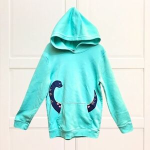 Cat & Jack Aqua Hoodie with Dinosaur Design Size 10 12 Warm Cozy Cute